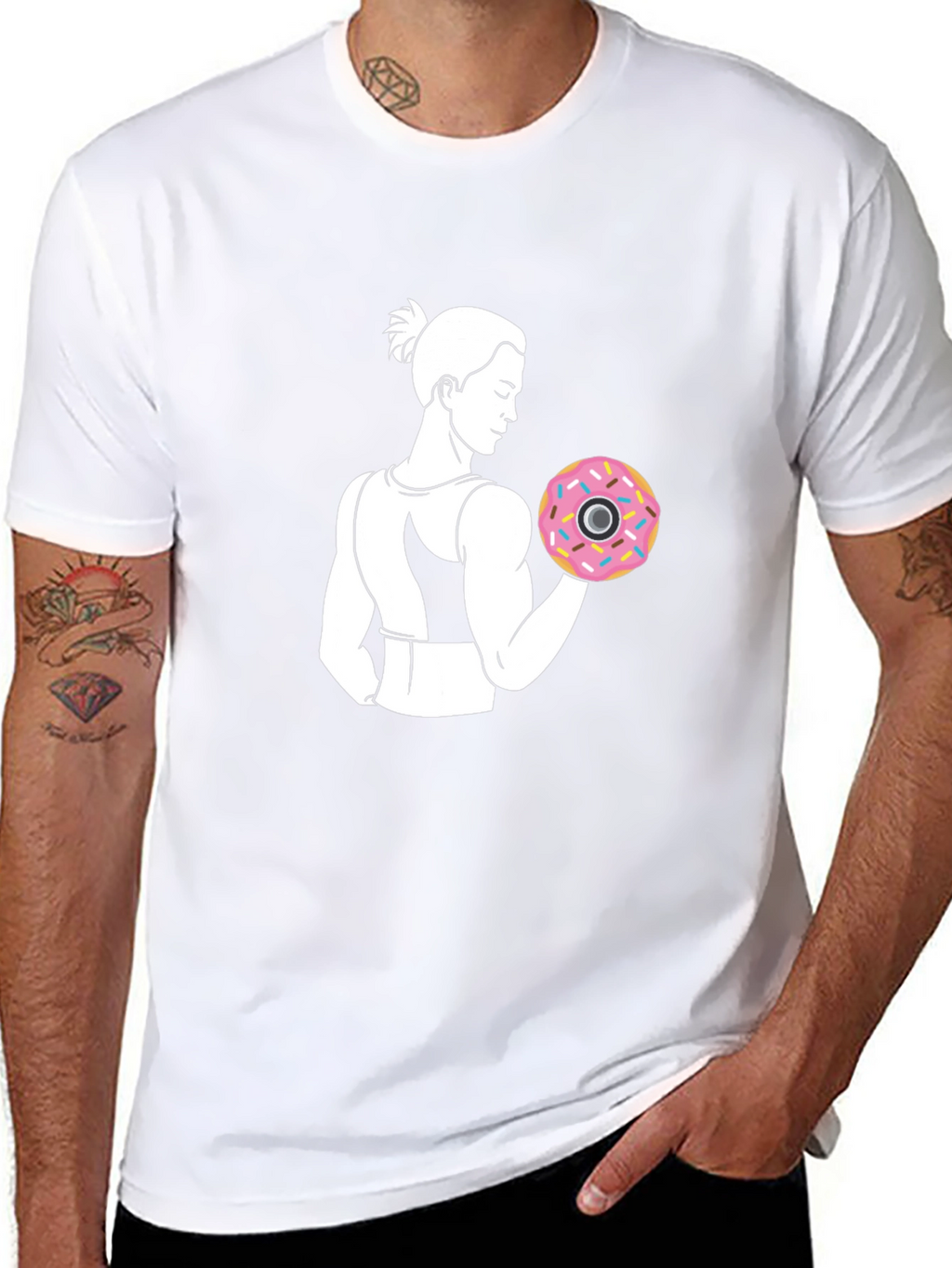 Donut Weightlifting Black T-Shirt