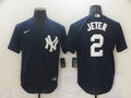 Men's New York Yankees Derek Jeter #2 Navy Replica Baseball Jerseys