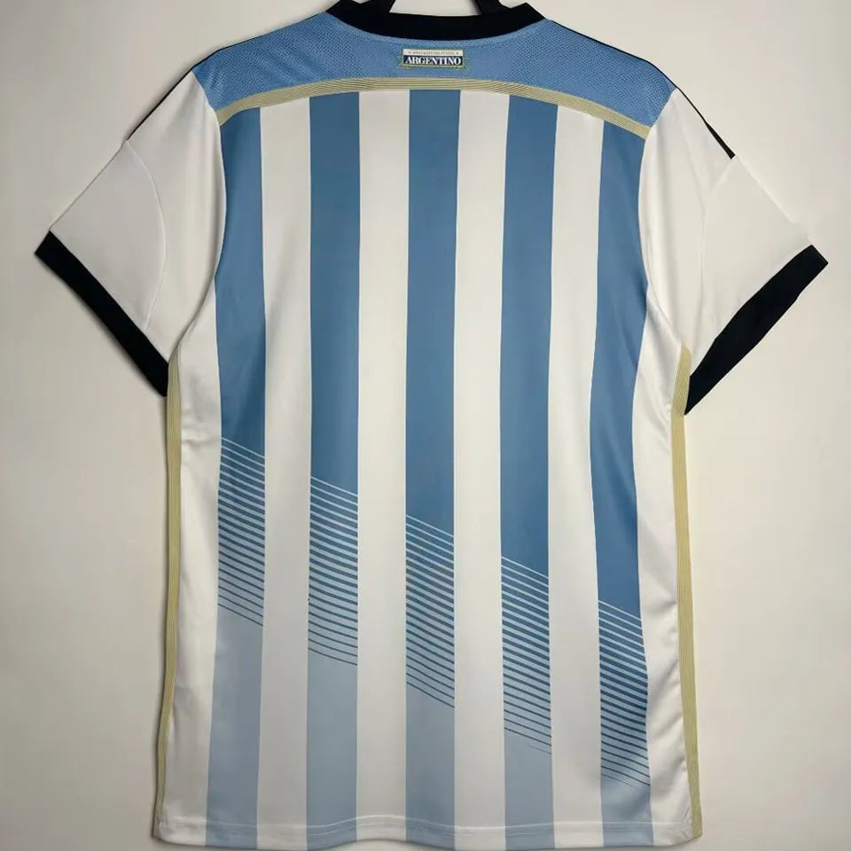 2014 Argentina Home Retro Soccer Jersey Back