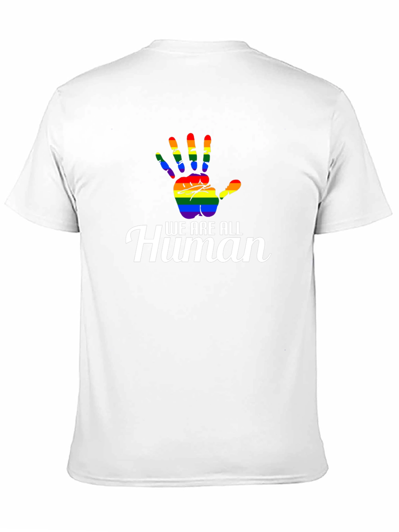 We Are All Human LGBT Pride Rainbow Hand T-Shirt