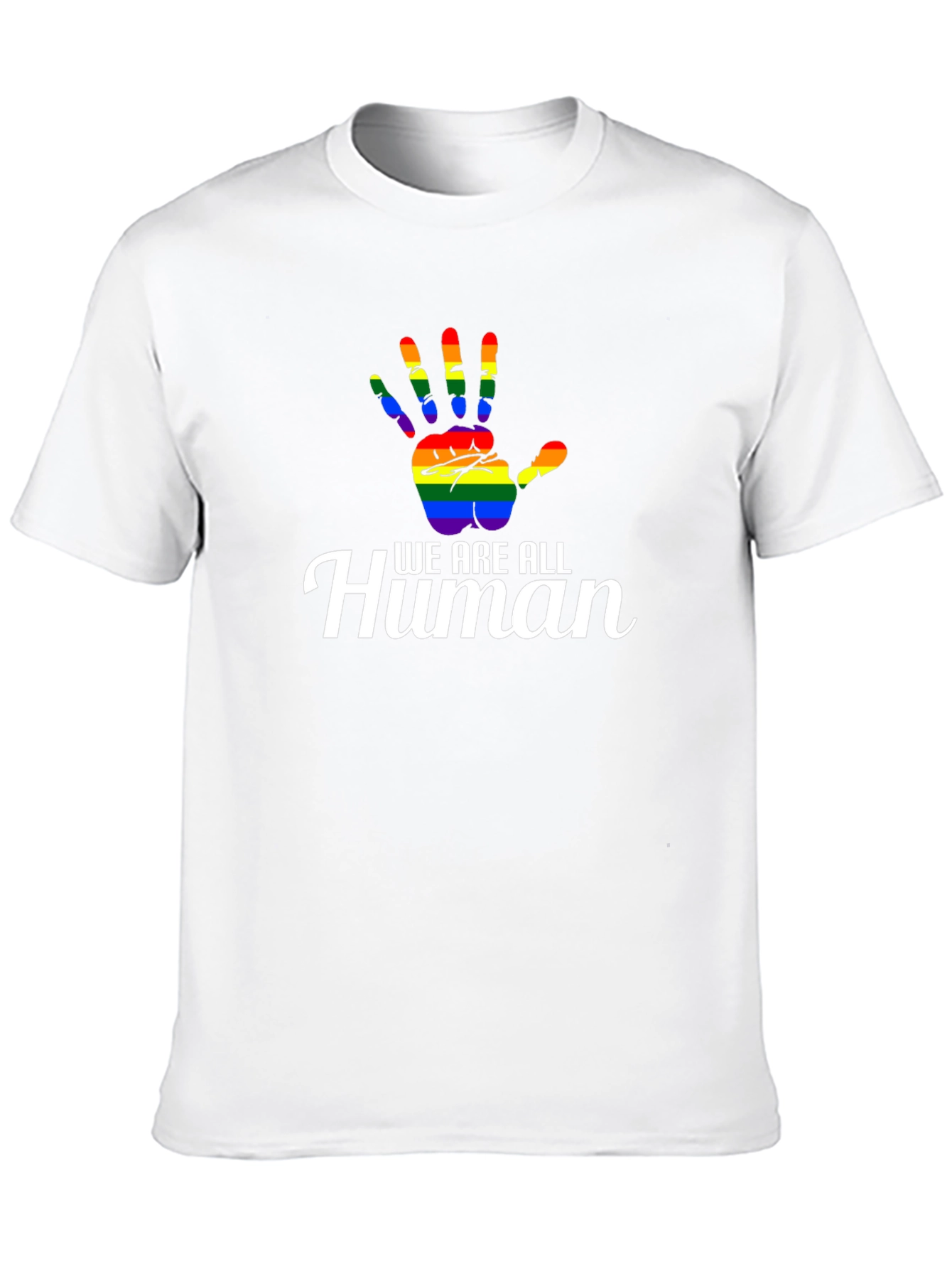 We Are All Human LGBT Pride Rainbow Hand T-Shirt