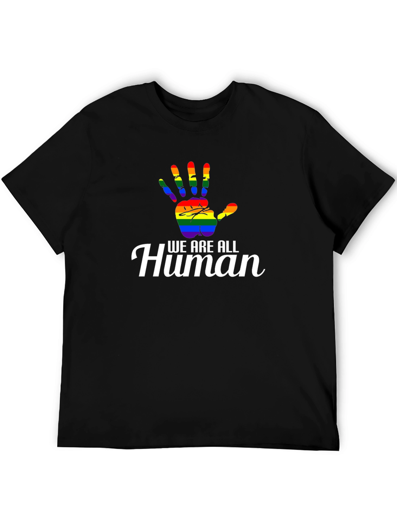 We Are All Human LGBT Pride Rainbow Hand T-Shirt