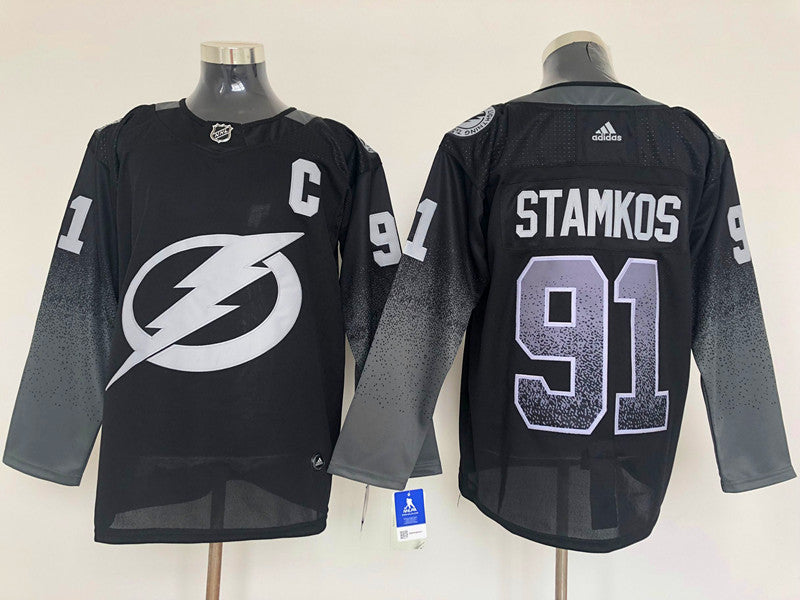 Men's Tampa Bay Lightning Steven Stamkos #91 Black Breakaway Player Jerseys