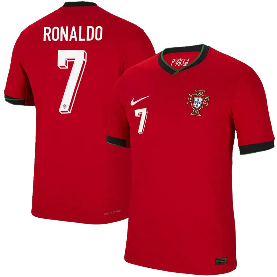 RONALDO #7 Portugal 1:1 Quality Home Red Fans Jersey 2024/25 ★★ Front