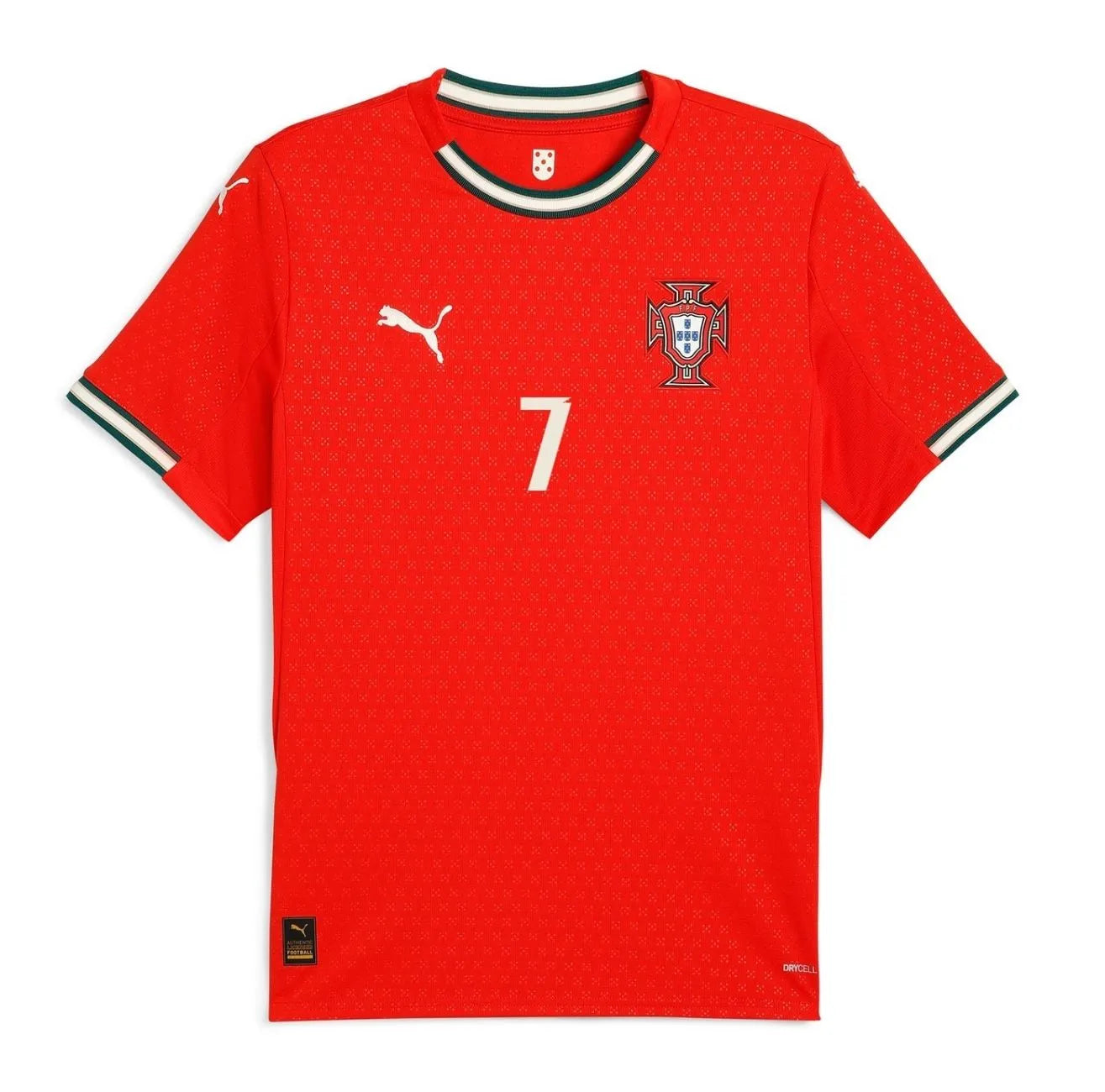 2025 Portugal Home Red Fans Soccer Jersey Detail 1