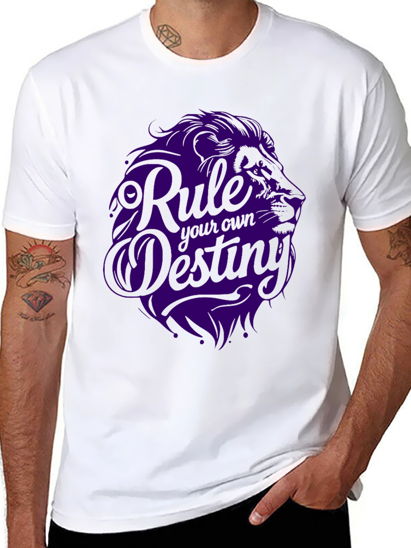Rule Your Own Destiny Graphic Tee - Lion Design