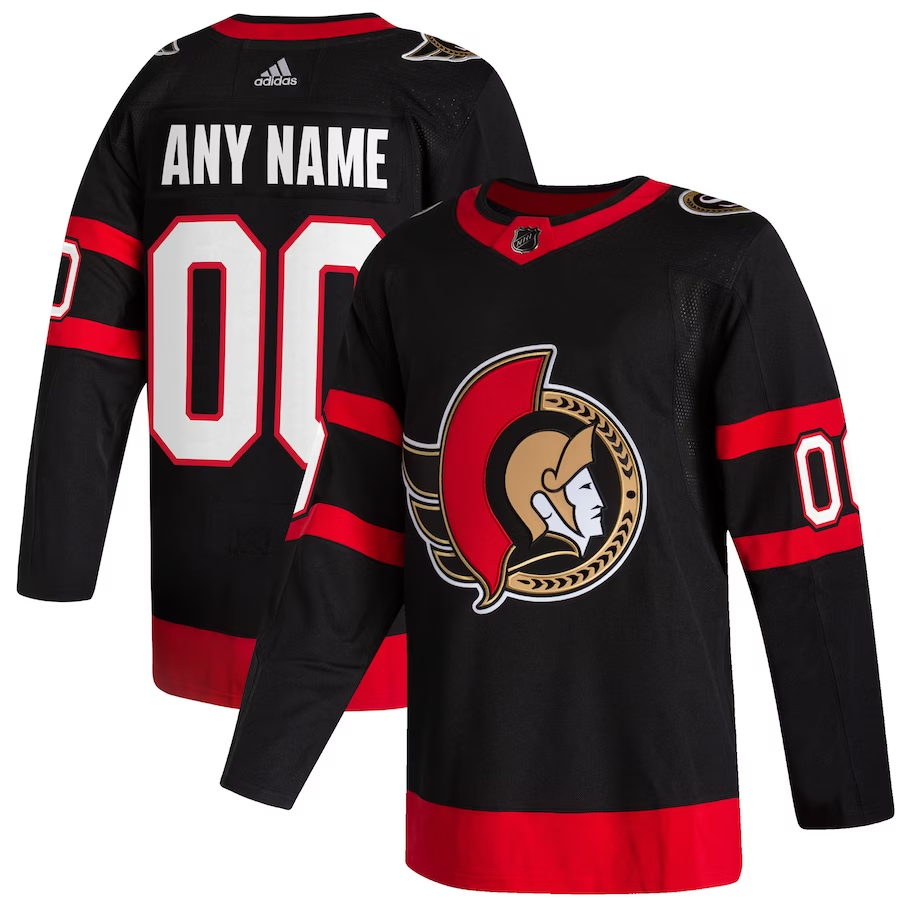 Men's Ottawa Senators Black Authentic Custom Player Jerseys