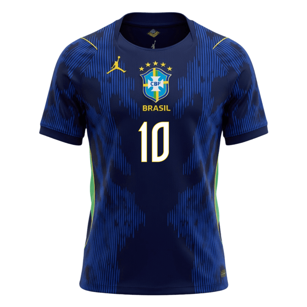 NEYMAR JR. #10 Brazil Away Soccer Jersey World Cup 2026 Navy Image 3