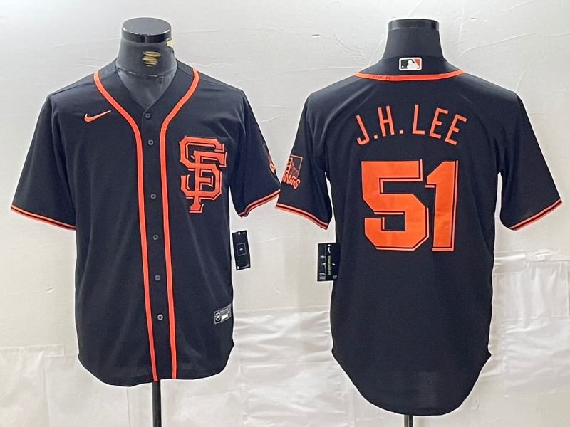 Men's San Francisco Giants Jung Hoo Lee #51 Black Replica Player Jerseys