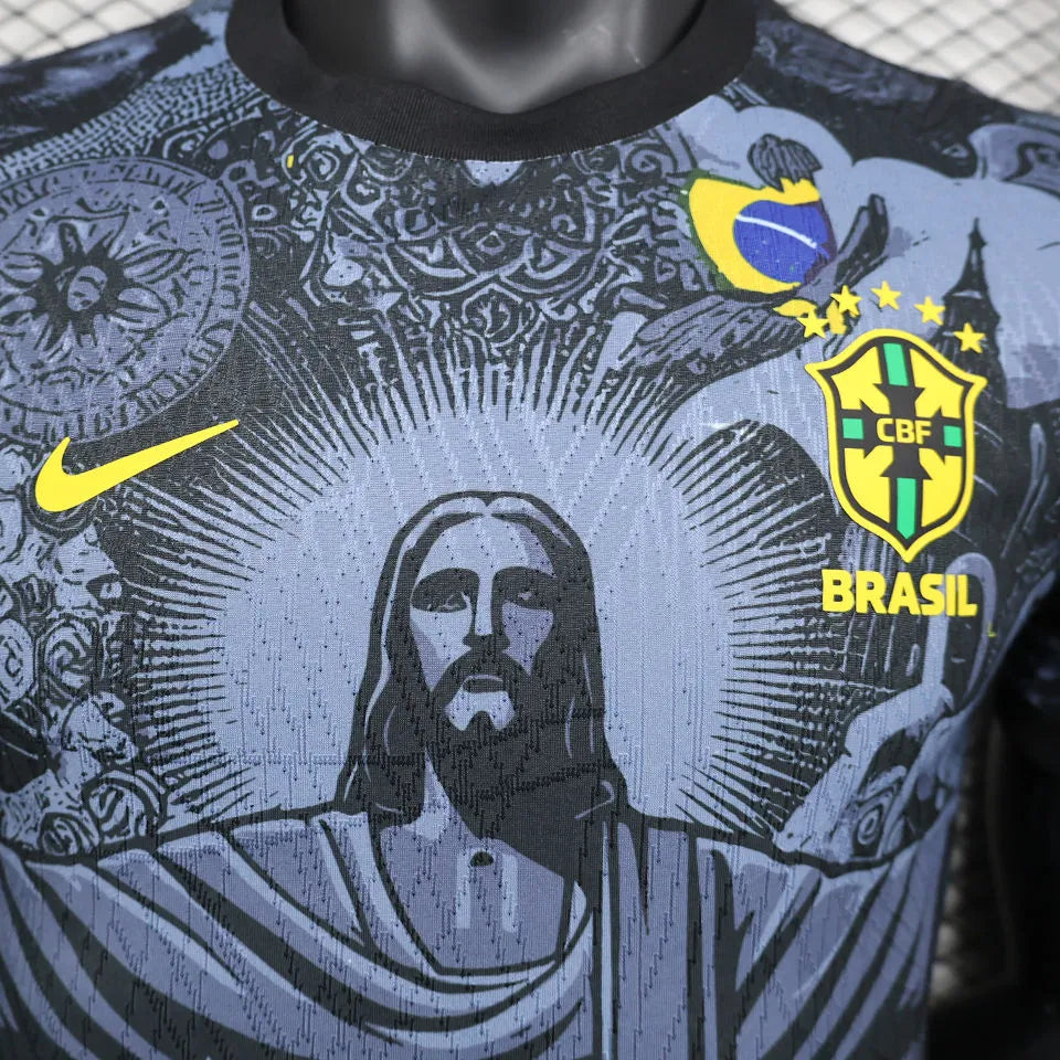 2024/25 Brazil Special Edition Black Player Version Jersey Detail 1