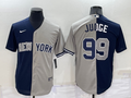 Men's New York Yankees Aaron Judge #99 Navy/Gray Replica Baseball Jerseys