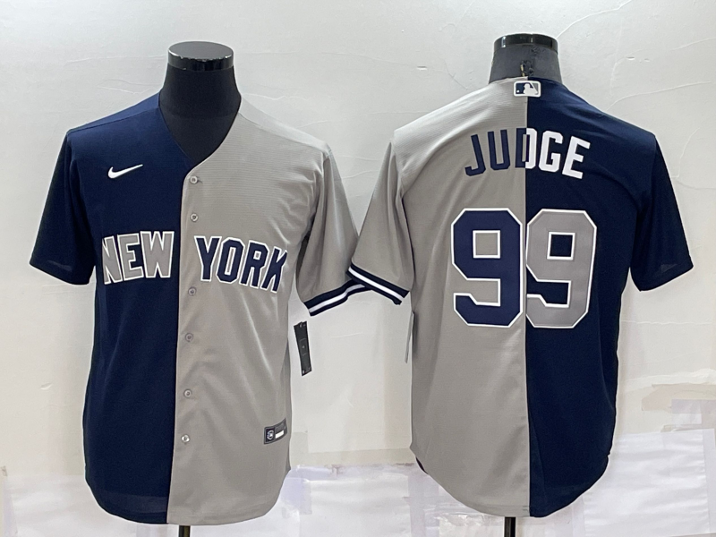 Men's New York Yankees Aaron Judge #99 Navy/Gray Replica Baseball Jerseys