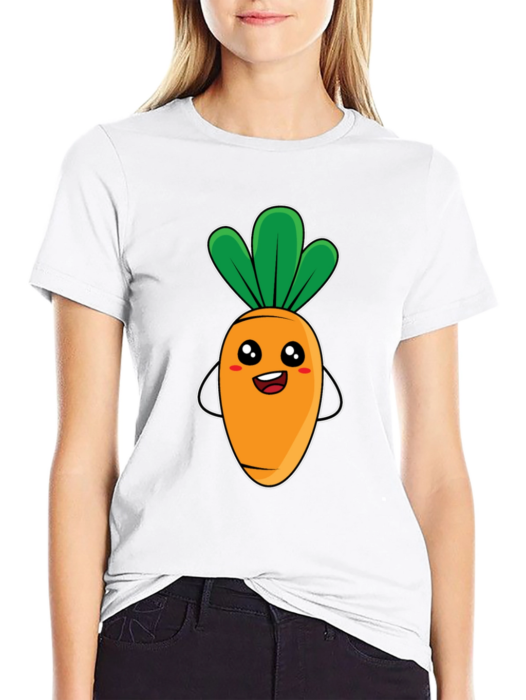 Cute Carrot Graphic Tee - Black Unisex T-Shirt
