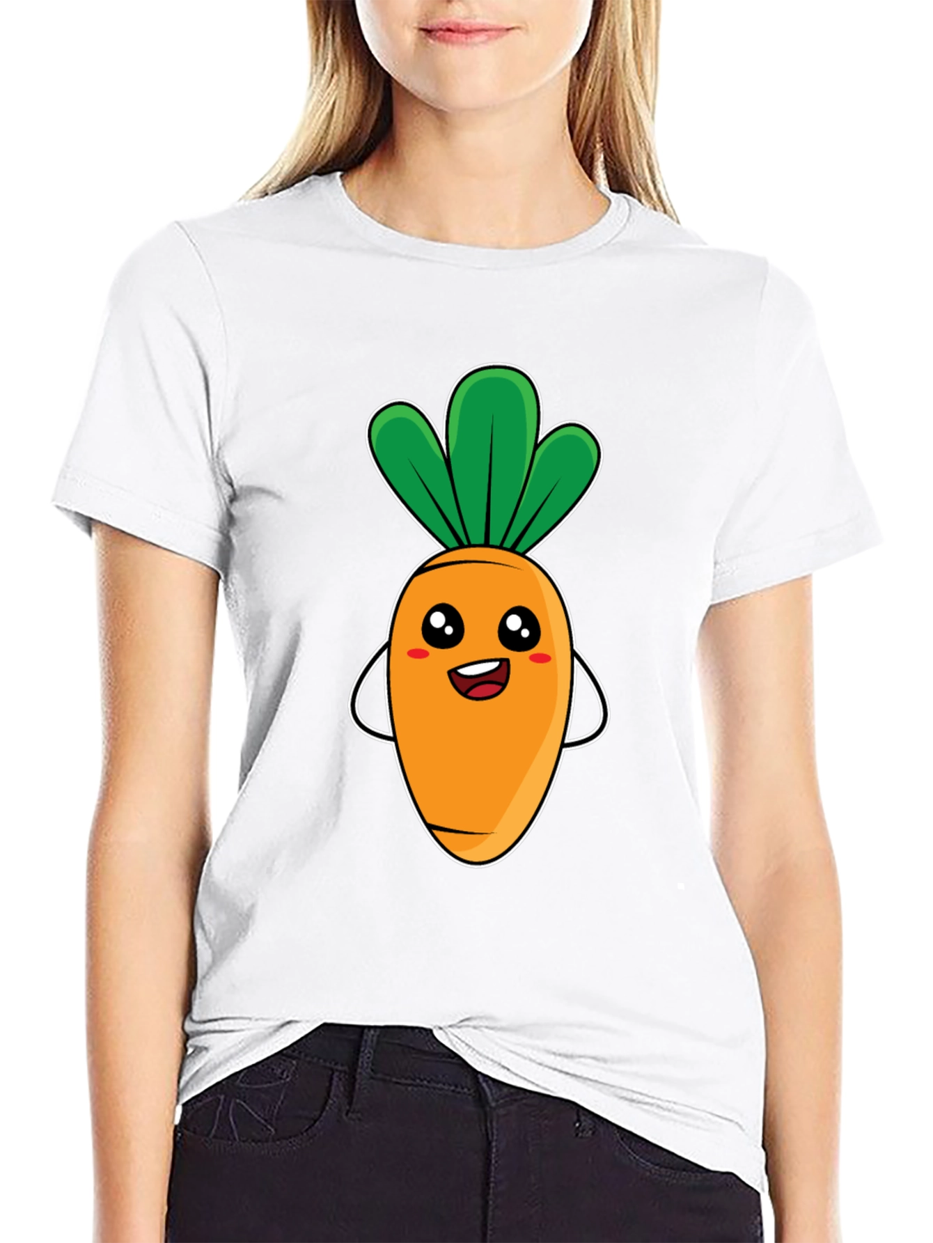 Cute Carrot Graphic Tee - Black Unisex T-Shirt