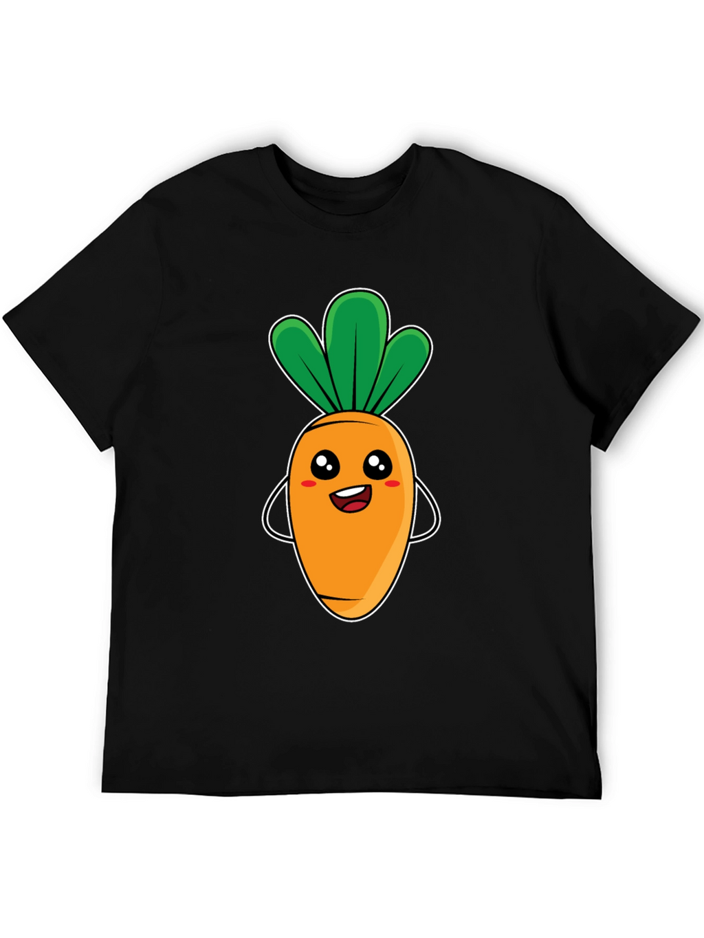 Cute Carrot Graphic Tee - Black Unisex T-Shirt