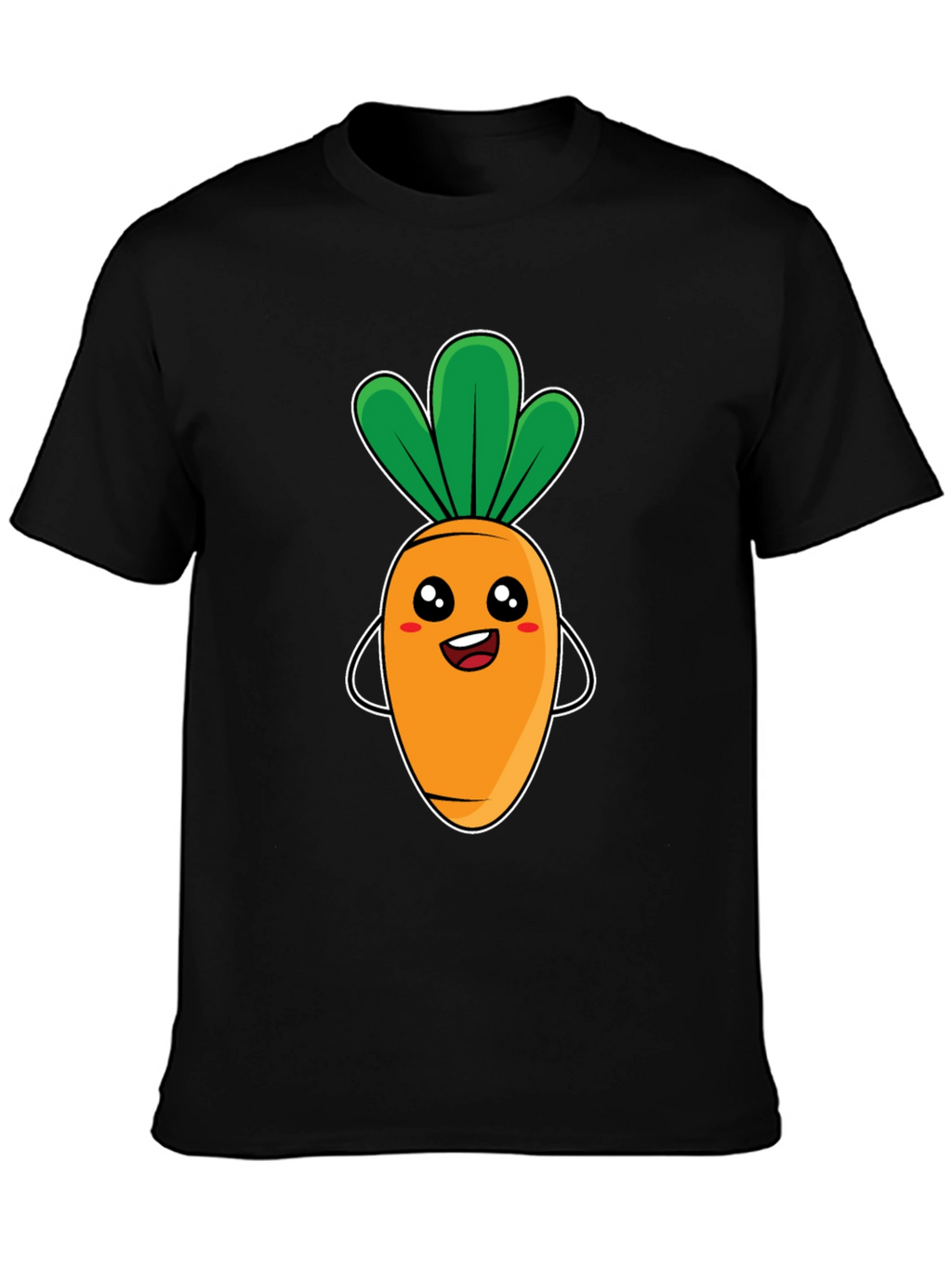 Cute Carrot Graphic Tee - Black Unisex T-Shirt