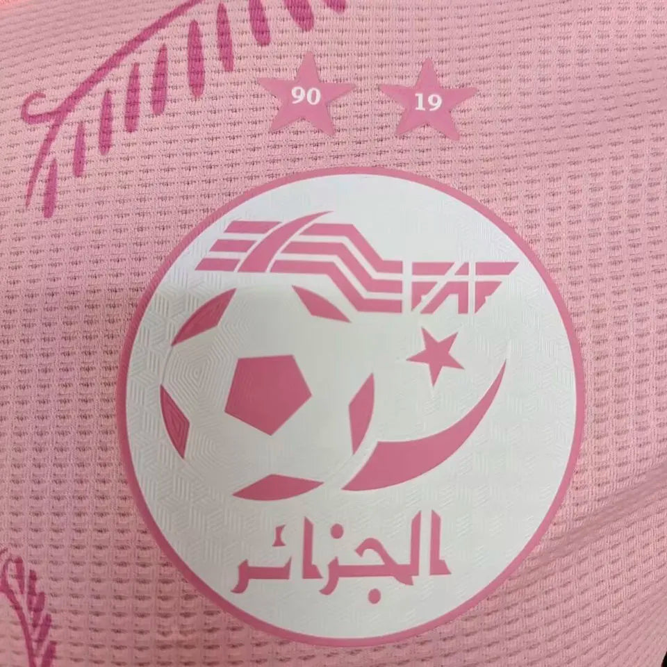 2025 Algeria Special Edition Pink Player Version Jersey A36 Detail 3