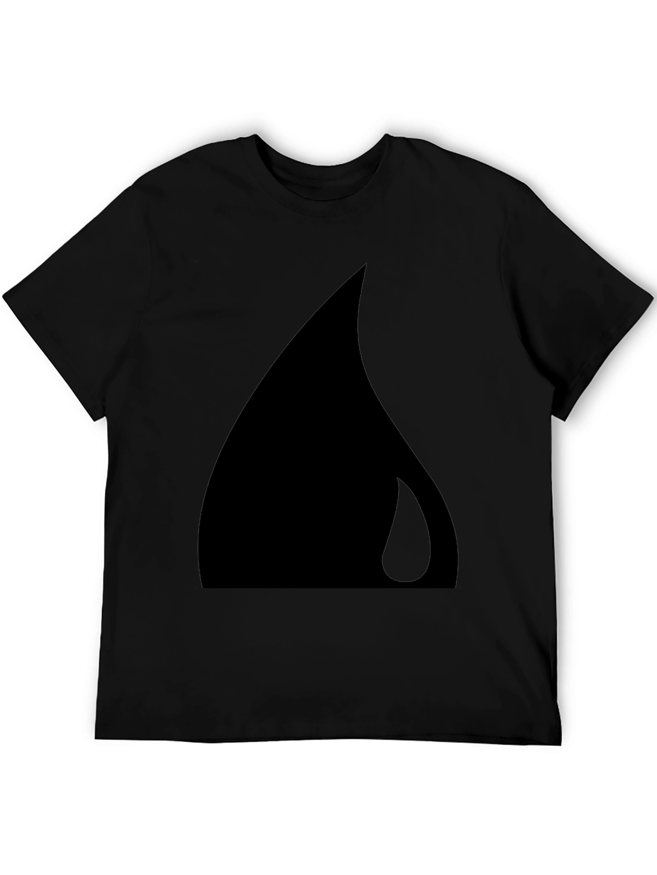 Minimalist Black Teardrop Graphic Tee - Modern Style