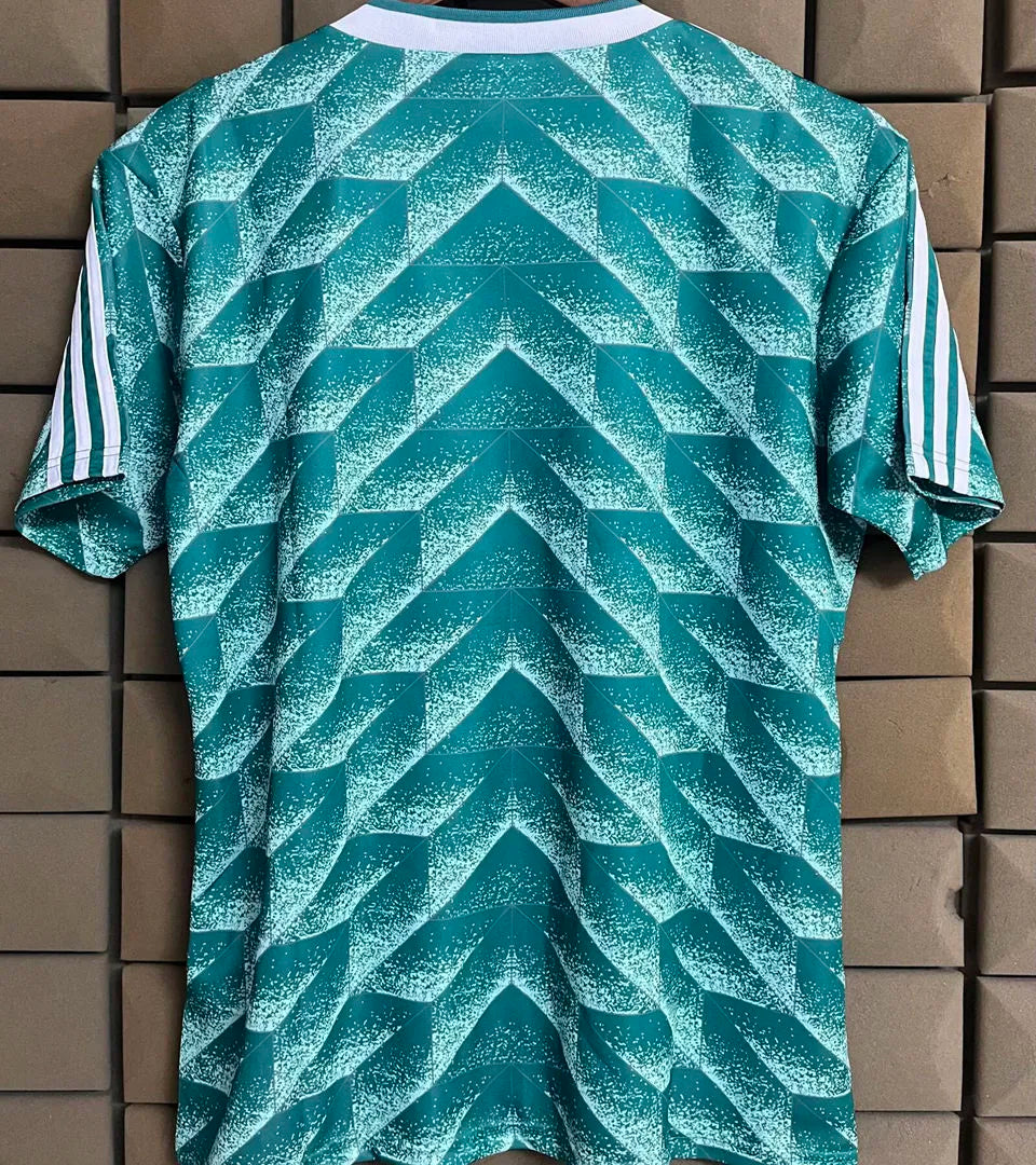 1990 Germany Away Green Retro Soccer Jersey Back