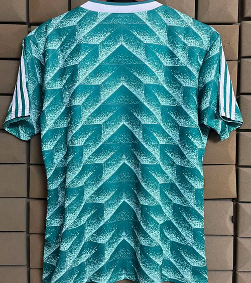 1990 Germany Away Green Retro Soccer Jersey Back