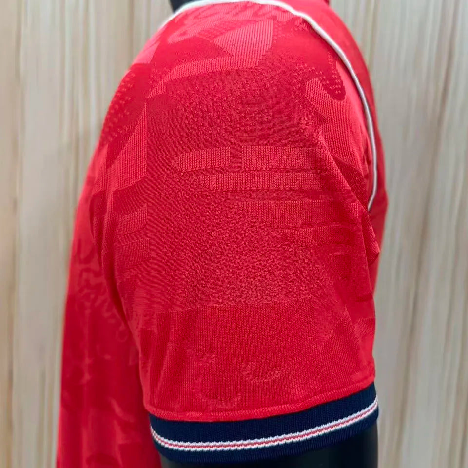 2026/27 England Away Red Player Version Soccer Jersey Detail 4