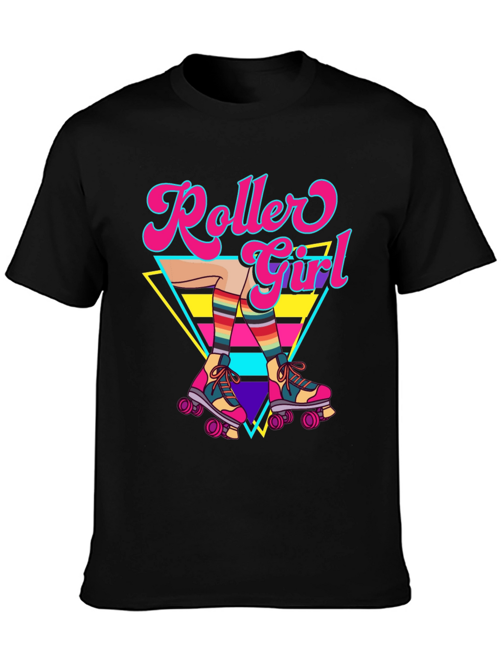 Retro Roller Girl Graphic Tee - 80s Style