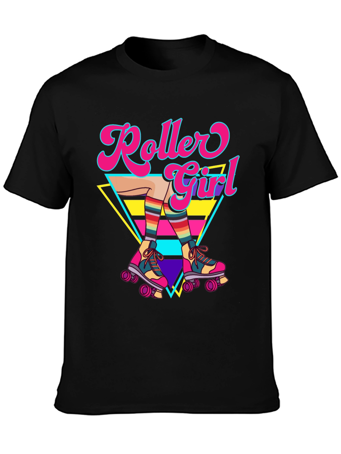 Retro Roller Girl Graphic Tee - 80s Style