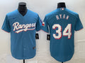 Men's Texas Rangers Nolan Ryan #34 Light Blue Replica Player Jerseys