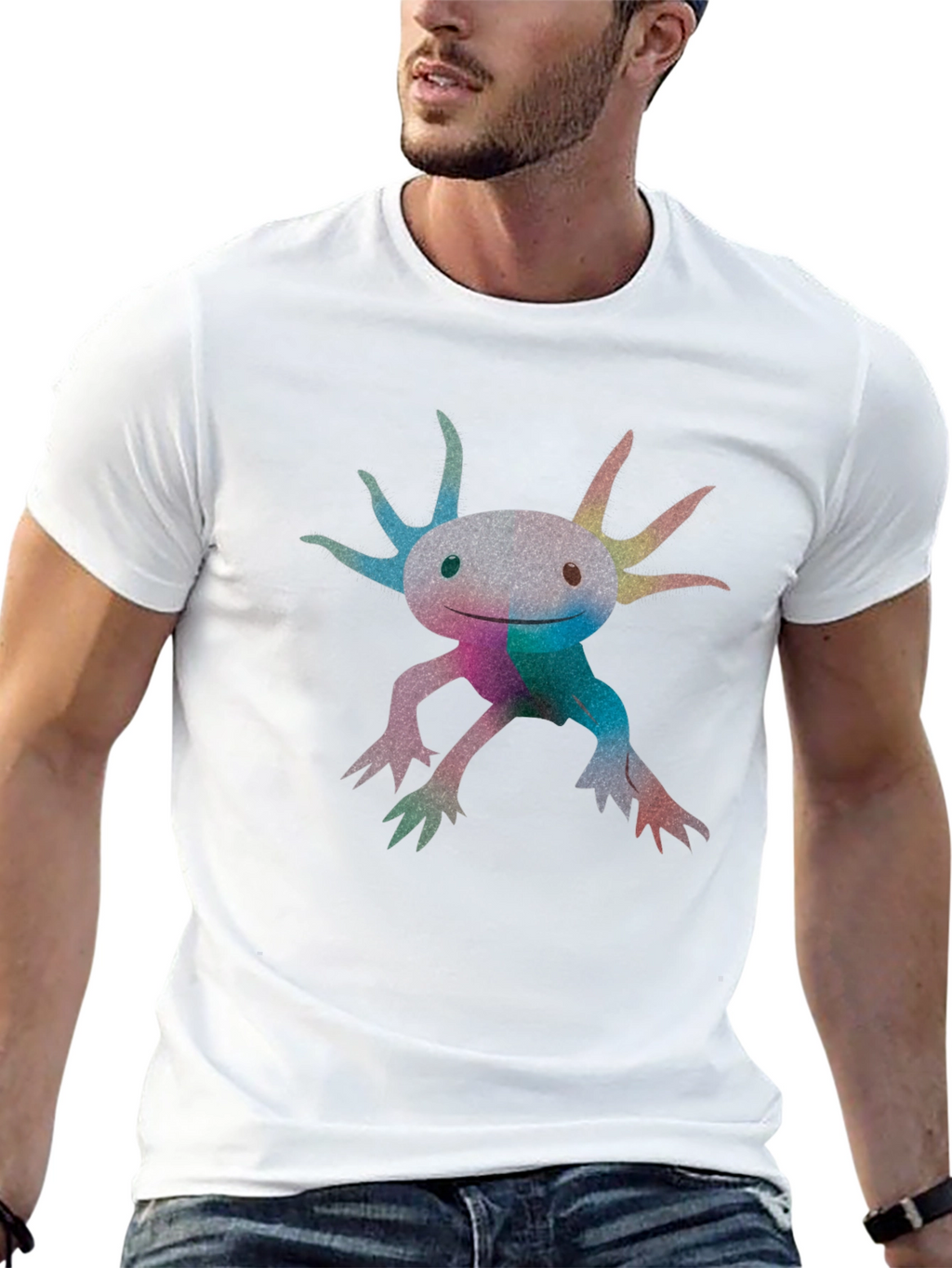 Axolotl Graphic Black T-Shirt