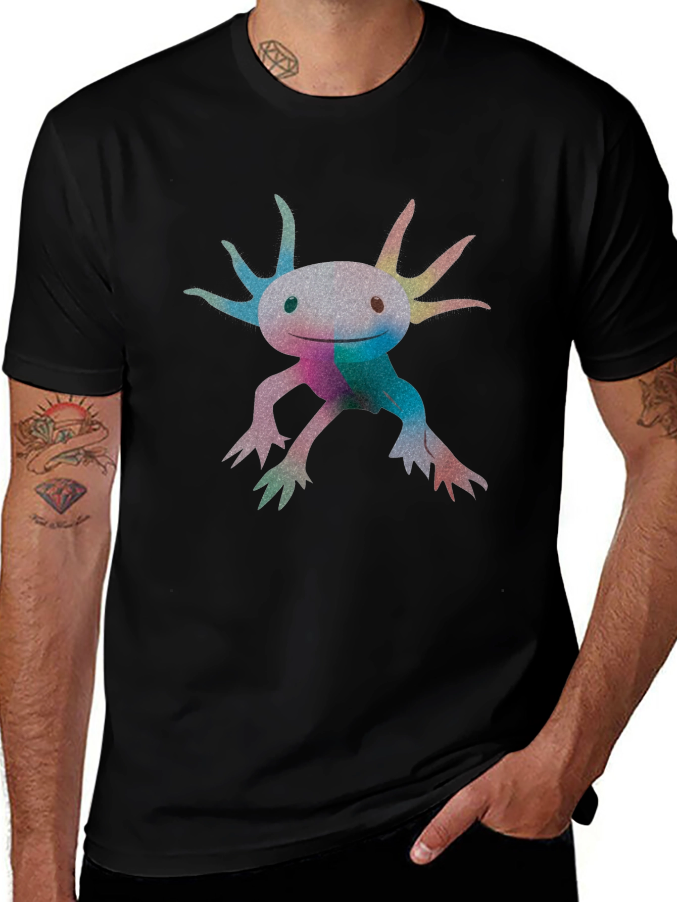 Axolotl Graphic Black T-Shirt