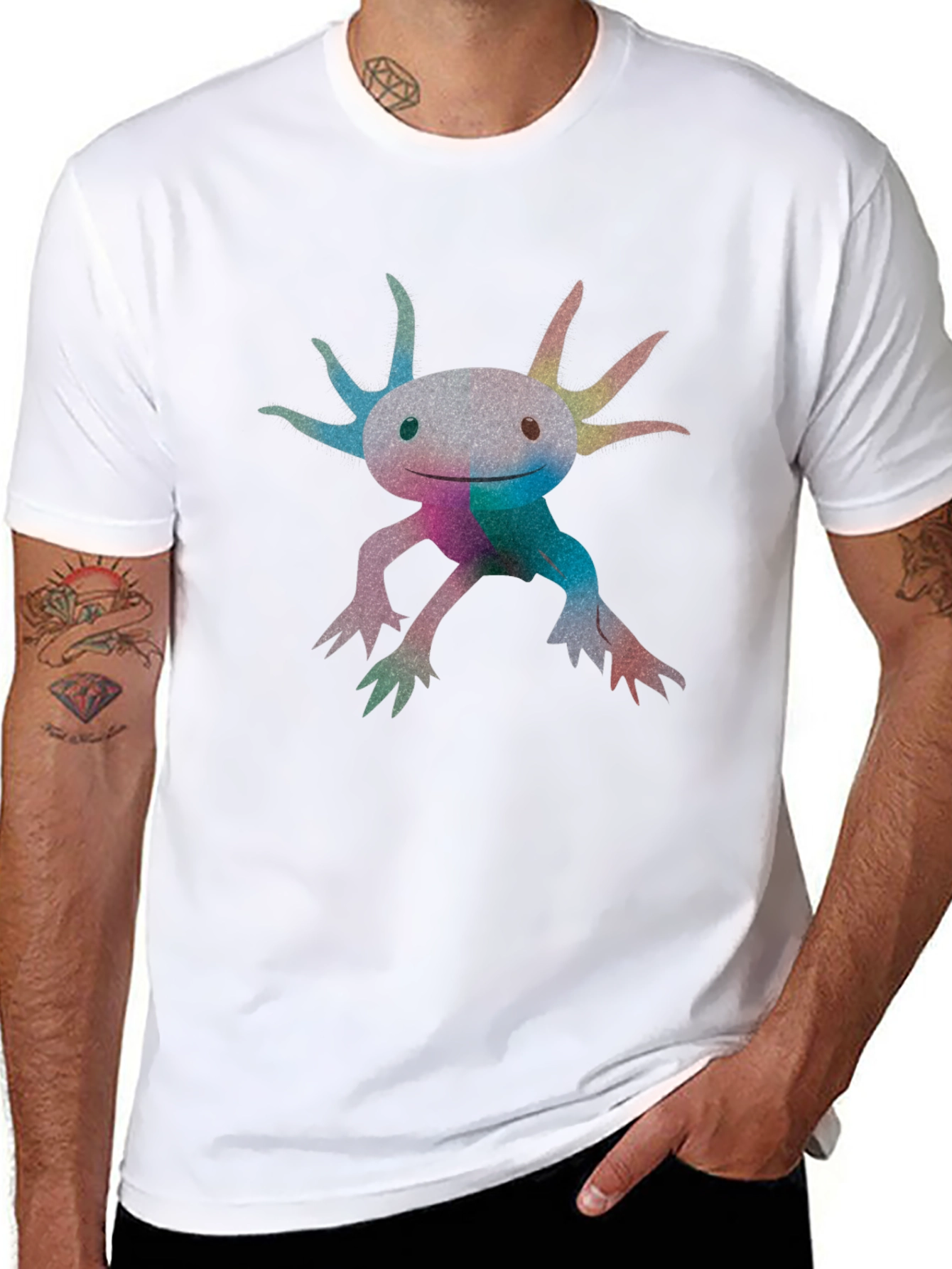 Axolotl Graphic Black T-Shirt