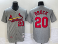 Men's St. Louis Cardinals Lou Brock #20 Gray Cooperstown Collection Player Jerseys