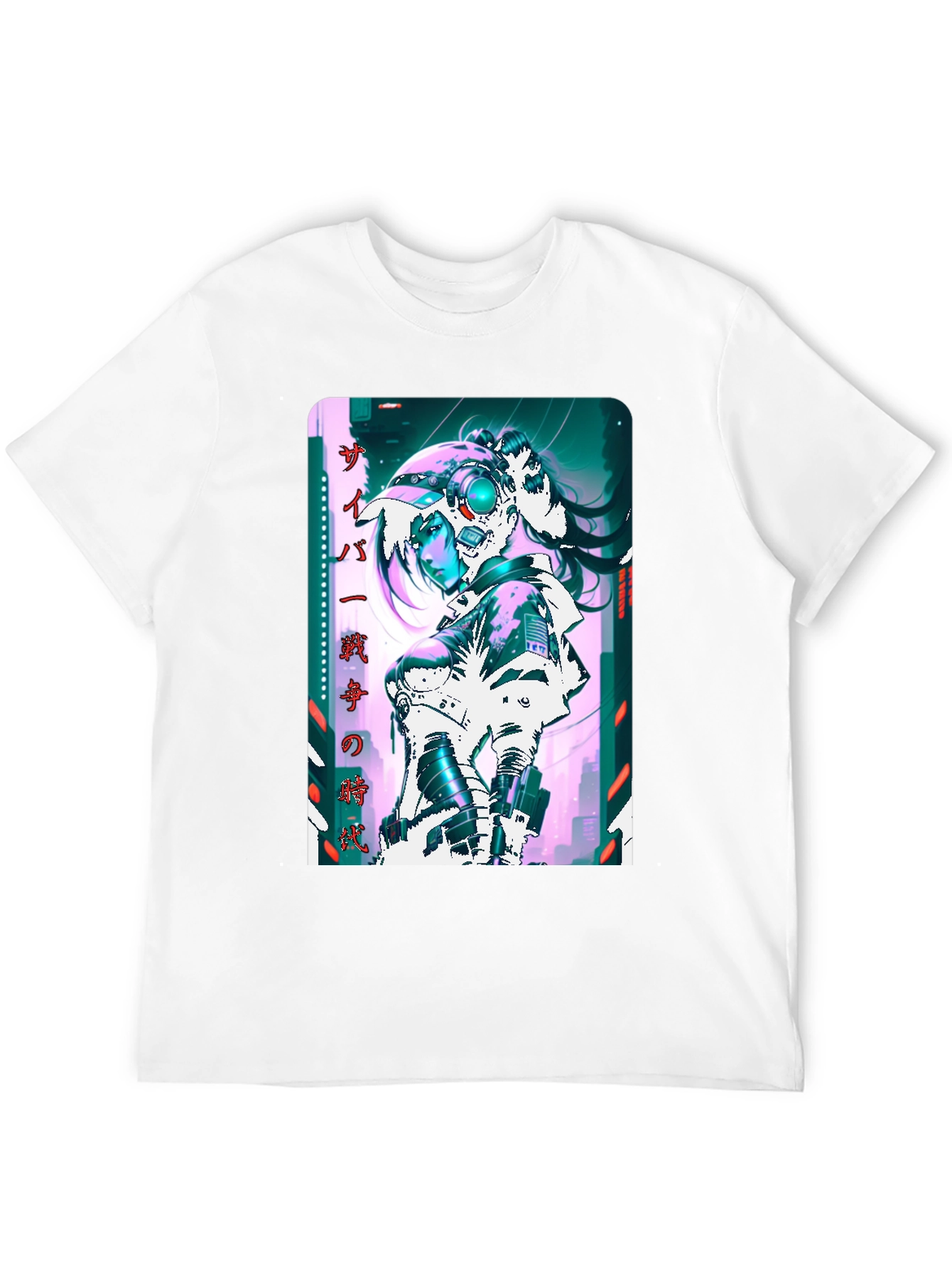 Cyberpunk Anime Girl Graphic T-Shirt