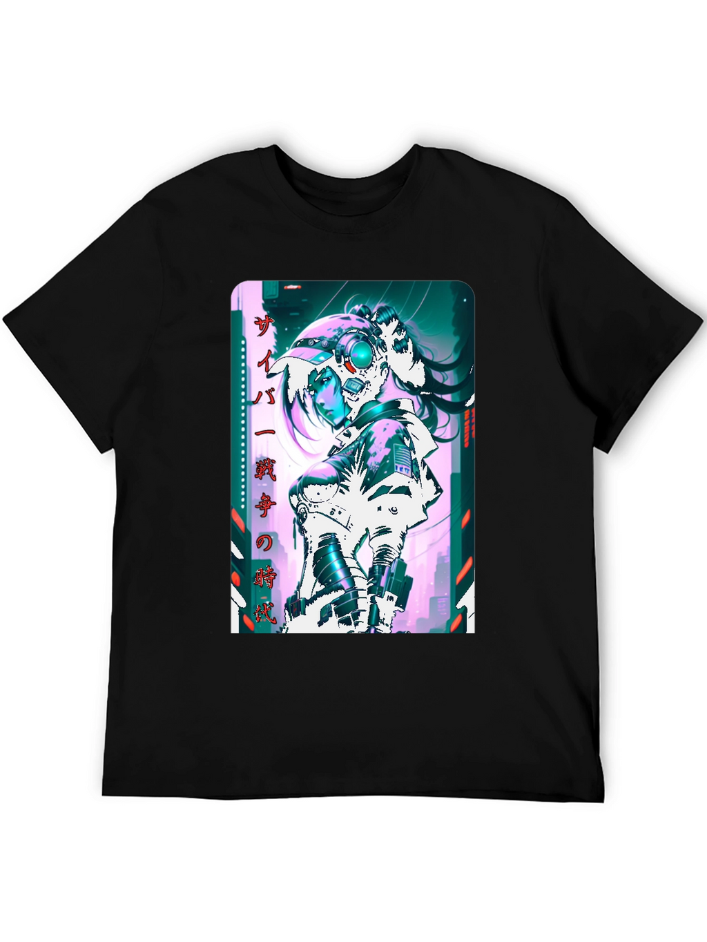 Cyberpunk Anime Girl Graphic T-Shirt