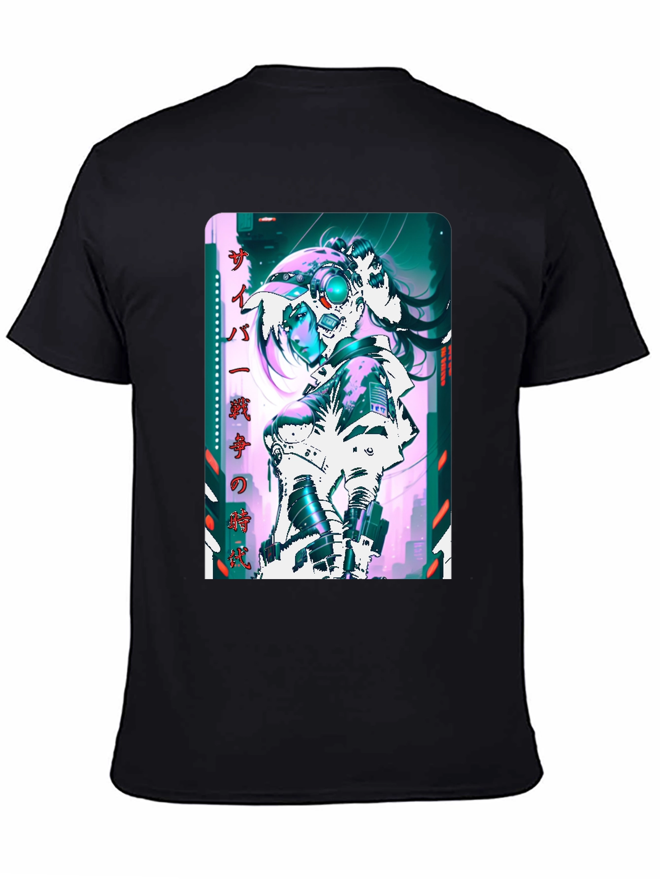 Cyberpunk Anime Girl Graphic T-Shirt