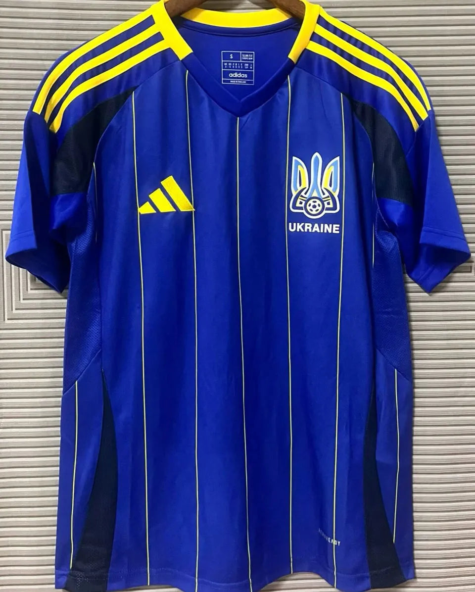 2025 Ukraine Away Blue Fans Soccer Jersey Front
