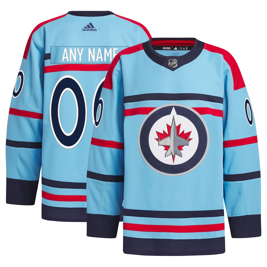 Men's Winnipeg Jets Light Blue Anniversary Primegreen Authentic Custom Jerseys