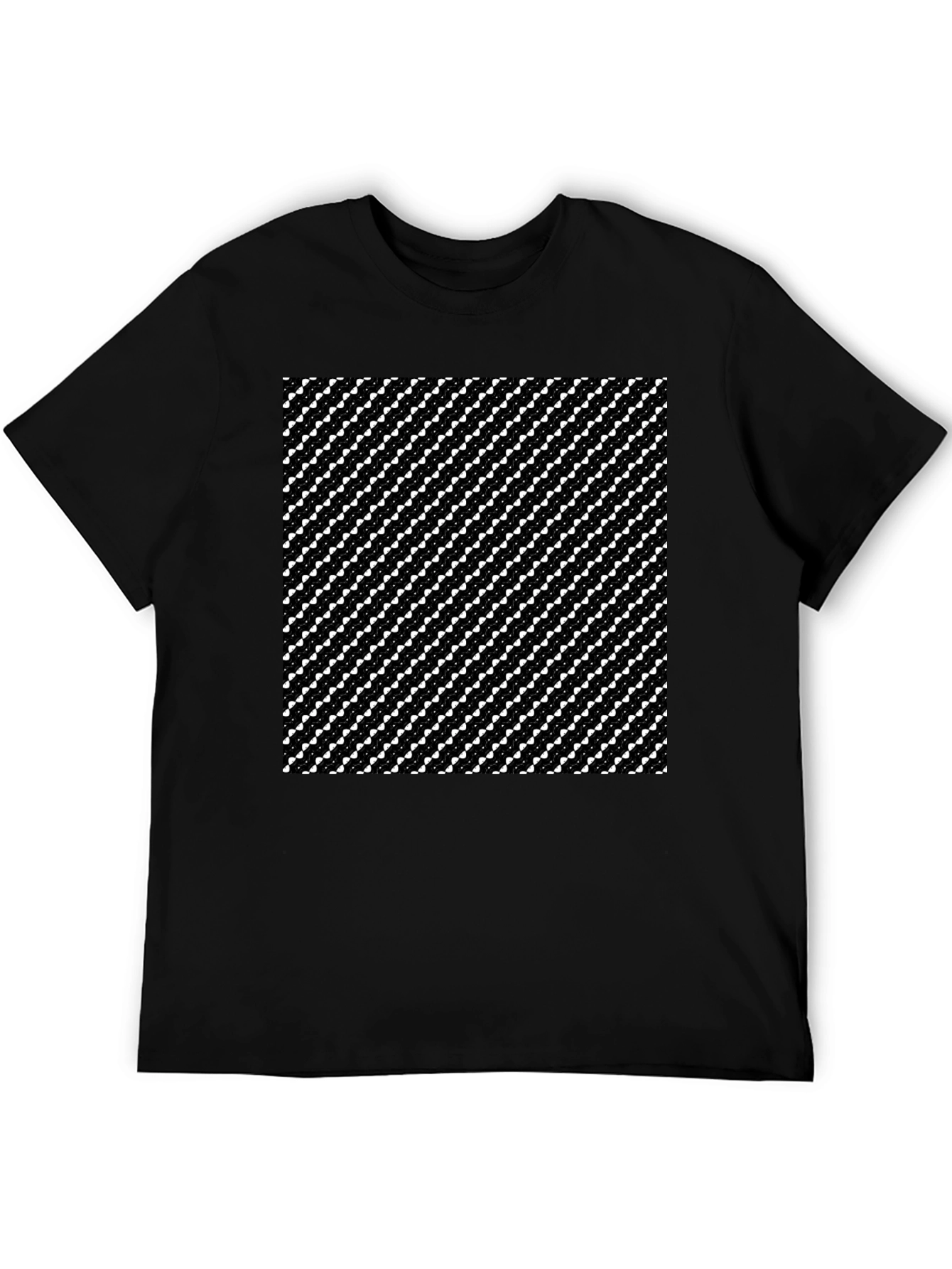 Geometric Pattern Mens Black T-Shirt