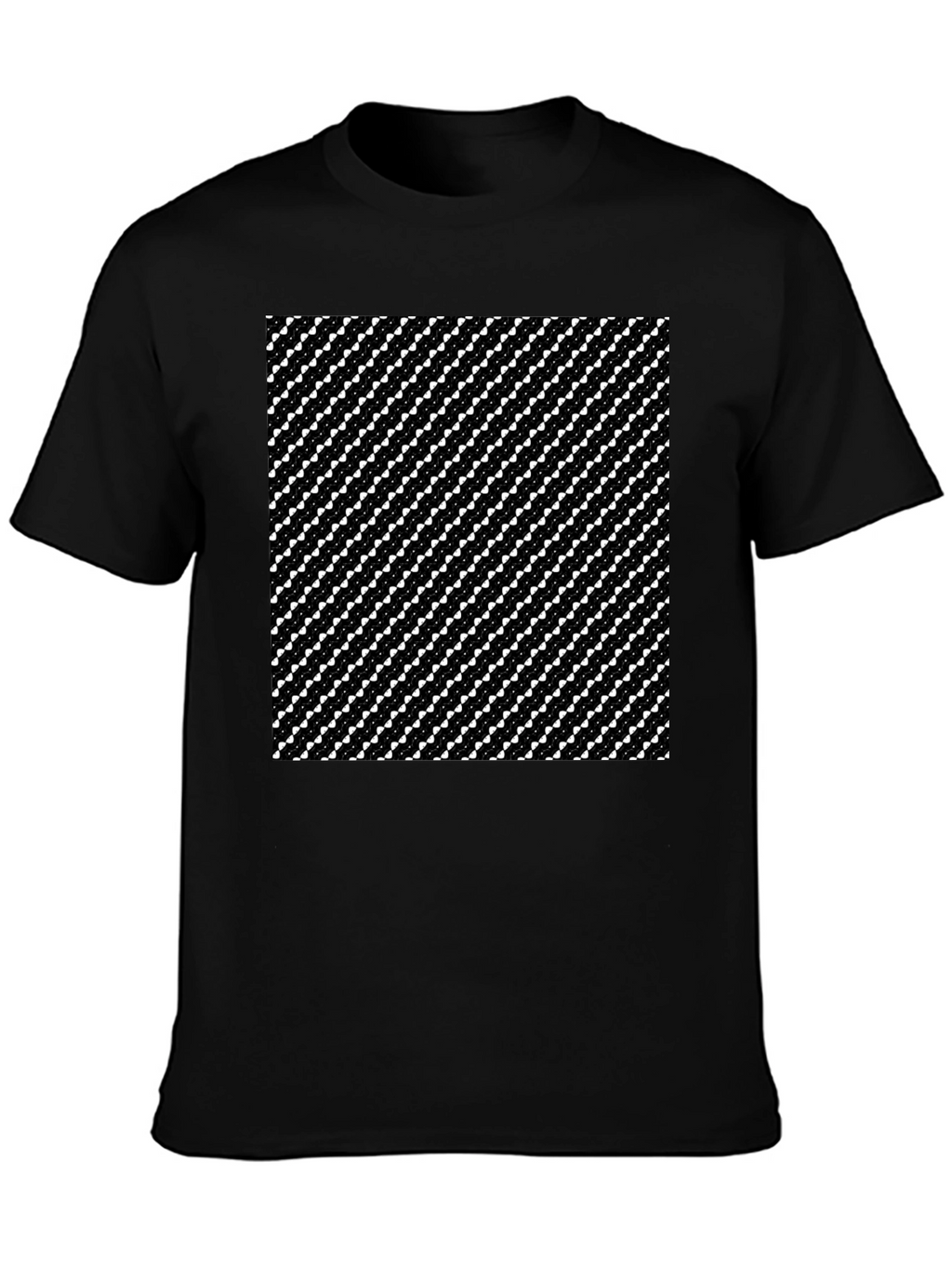 Geometric Pattern Mens Black T-Shirt