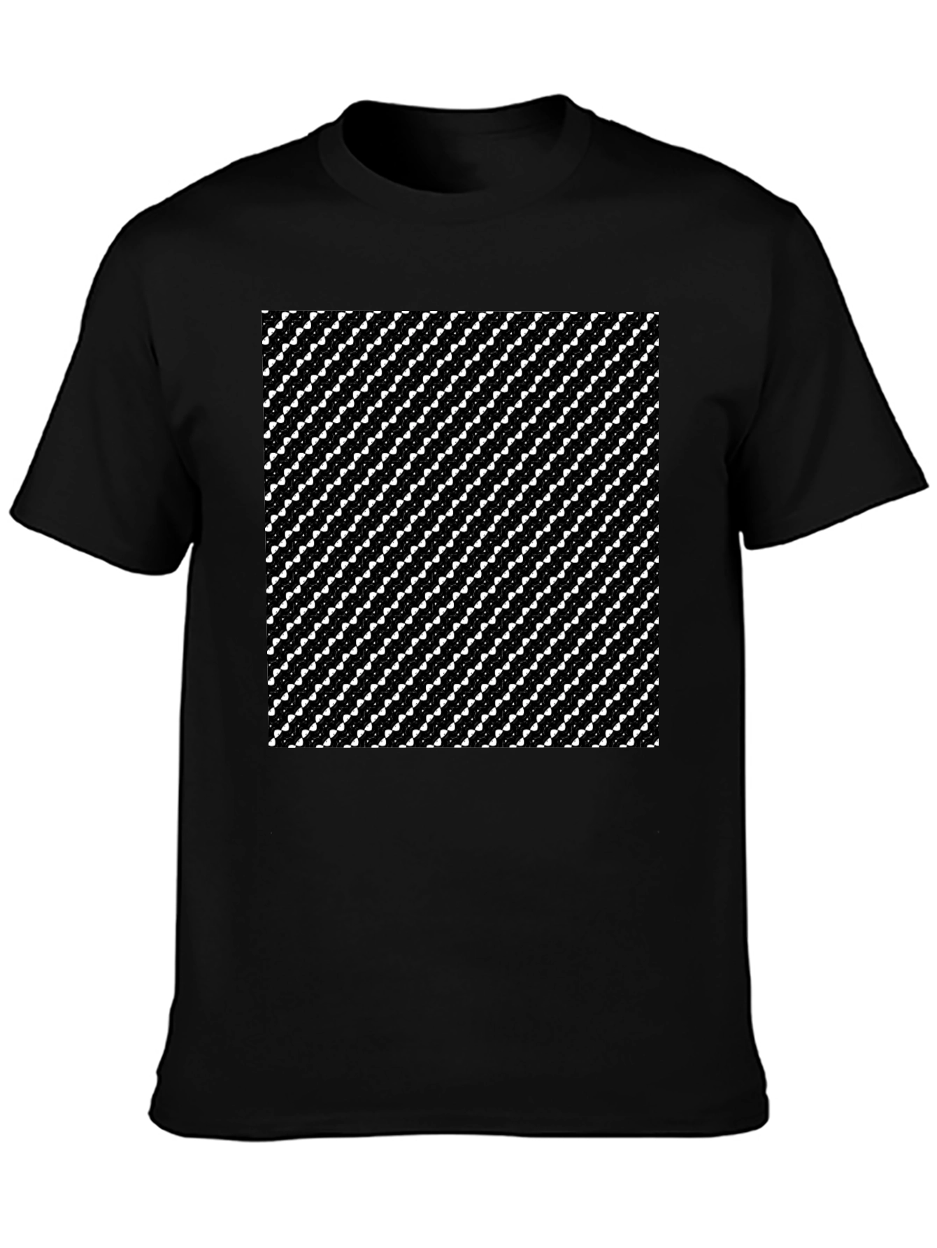 Geometric Pattern Mens Black T-Shirt
