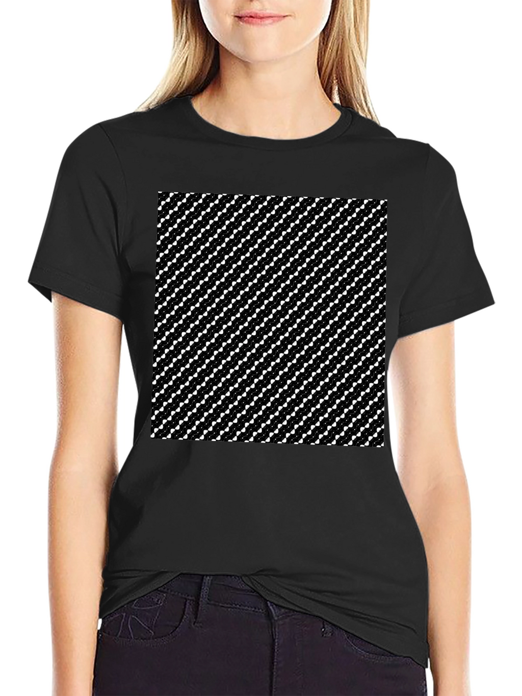 Geometric Pattern Mens Black T-Shirt