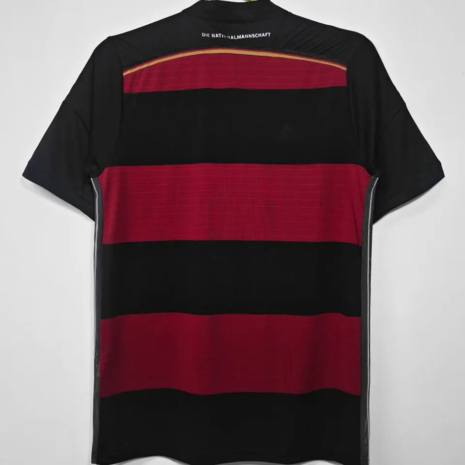 2014 Germany Away Balck And Red Retro Soccer Jersey 3 Start三星 Back