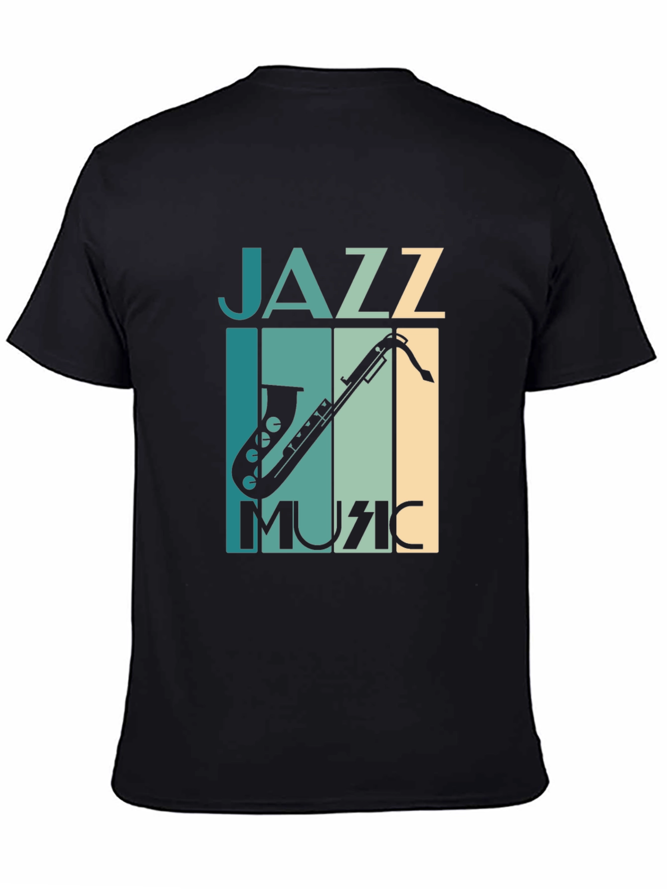 Jazz Music Graphic Tee - Black Saxophone T-Shirt