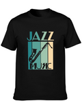 Jazz Music Graphic Tee - Black Saxophone T-Shirt