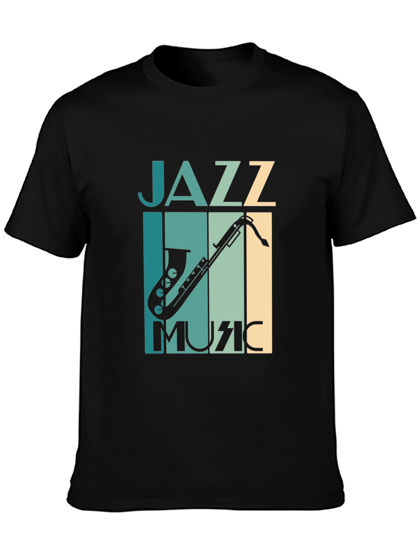 Jazz Music Graphic Tee - Black Saxophone T-Shirt