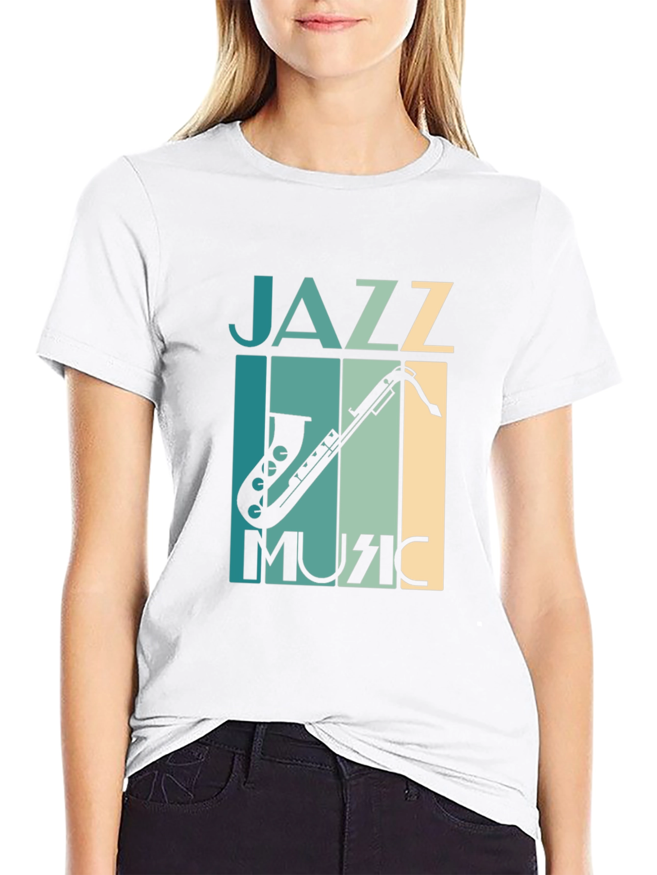 Jazz Music Graphic Tee - Black Saxophone T-Shirt