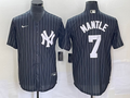 Men's New York Yankees Mickey Mantle #7 Black Replica Player Jerseys