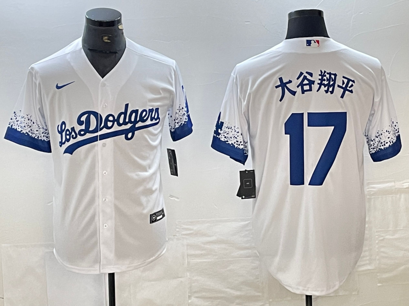 Men's Los Angeles Dodgers Shohei Ohtani #17 White Limited Game Jerseys