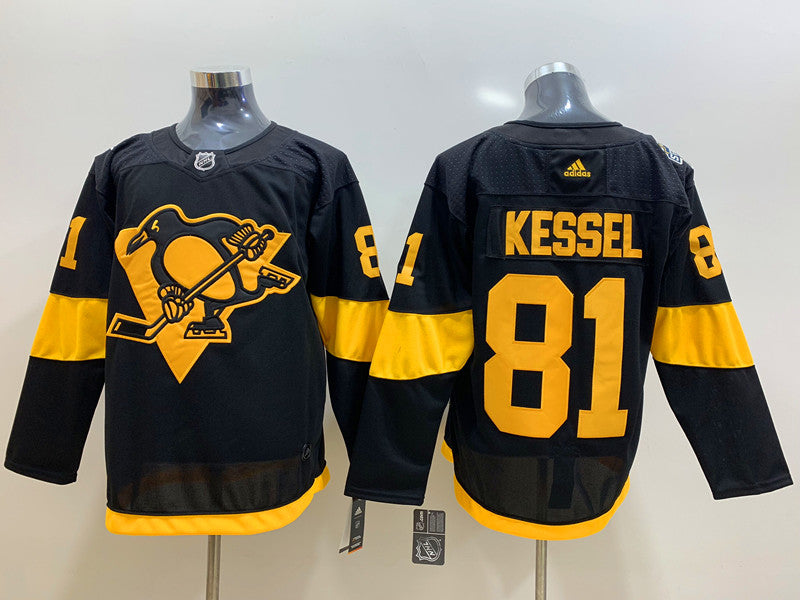 Men's Pittsburgh Penguins Phil Kessel #81 Black Player Jerseys