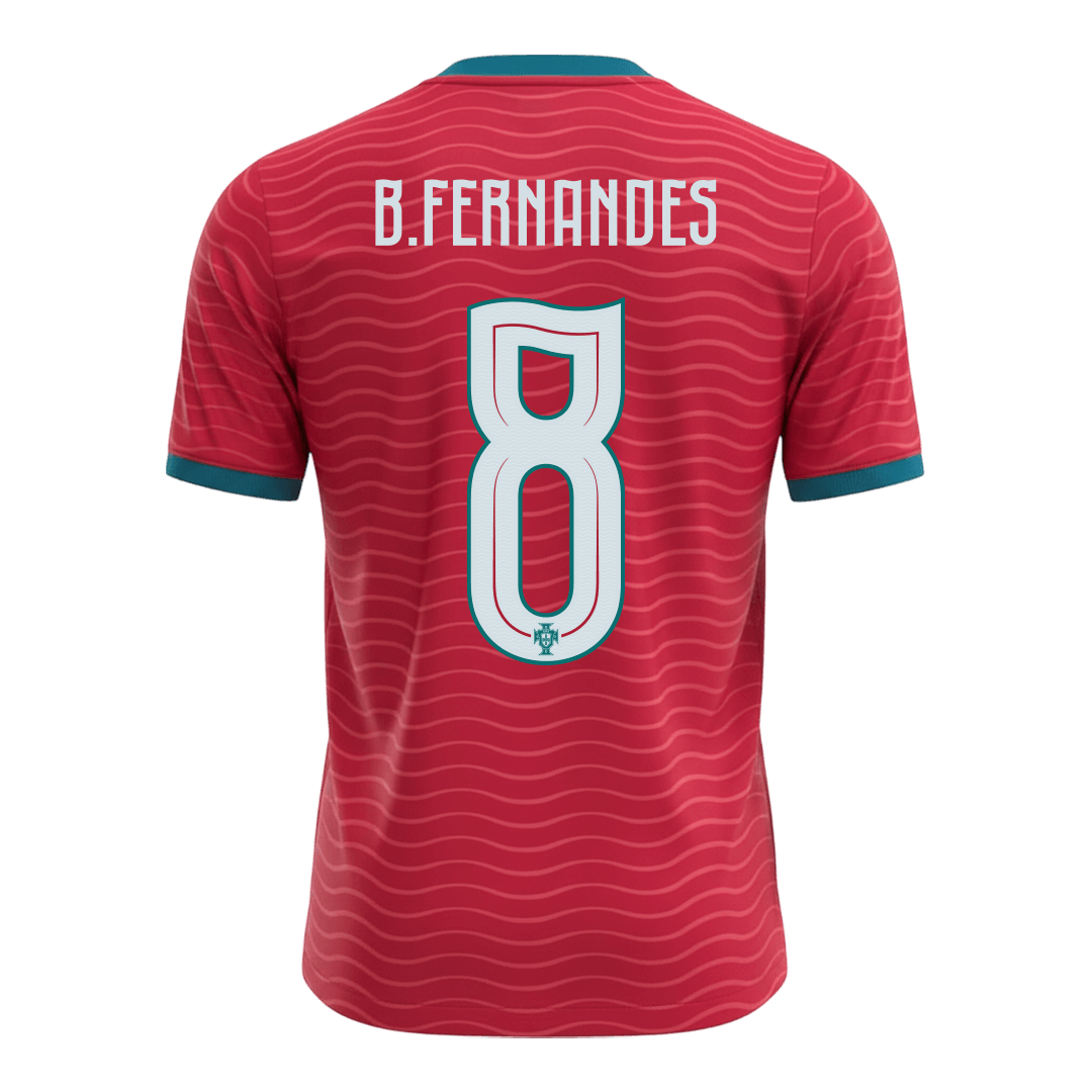 B.FERNANDES#8 Portugal Home Soccer Jersey World Cup 2026 Red Image 3